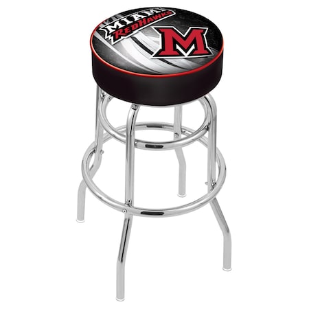 Holland Bar Stool Co 25" Miami (OH) Cushion Seat, 2-Ring Chrome Swivel Bar Stool L7C125Mia-OH-D2